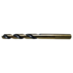 23/64 RHS / RHC HSS 135 Degree Split Point Heavy Duty Mechanics Length Drill - Black & Gold - Exact Industrial Supply