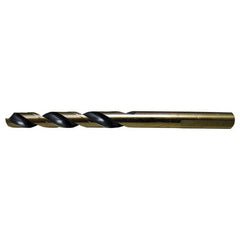 3/8 RHS / RHC HSS 135 Degree Split Point Heavy Duty Mechanics Length Drill - Black & Gold - Exact Industrial Supply