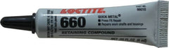 Loctite - 6 mL Tube, Silver, High Strength Paste Retaining Compound - Series 660, 24 hr Full Cure Time, Heat Removal - Benchmark Tooling