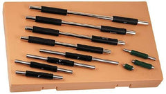 Mitutoyo - 1 to 11 Inch Long, 11 Piece Micrometer Calibration Standard Set - Accuracy Up to 0.000012 Inch, For Use with Outside Micrometer, Includes Carrying Case - Benchmark Tooling