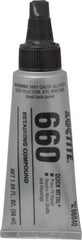 Loctite - 50 mL Tube, Silver, High Strength Paste Retaining Compound - Series 660, 24 hr Full Cure Time, Heat Removal - Benchmark Tooling