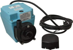 Little Giant Pumps - 670 GPH, 1/15 HP, 8.8 psi, Aluminum Miniature Submersible Pump - 3/4 Inch Inlet, 1/2 Inch MNPT Outlet, 10 Ft. Long Power Cord, 2.5 Amp - Benchmark Tooling