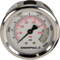 Enerpac - Hydraulic Pressure Gages & Adapters Type: Glycerine Filled Pressure Rating: 10000 - Benchmark Tooling