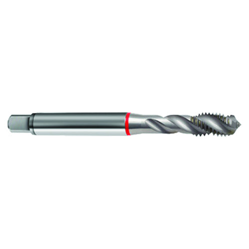 ‎M7 × 1.0 3FL 6H Cobalt Spiral Flute Semi-Bott Red Ring Tap-Bright-40 Degree Helix - Benchmark Tooling