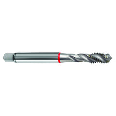 ‎M5 × 0.8 3FL 6H Cobalt Spiral Flute Semi-Bott Red Ring Tap-Bright-40 Degree Helix - Benchmark Tooling