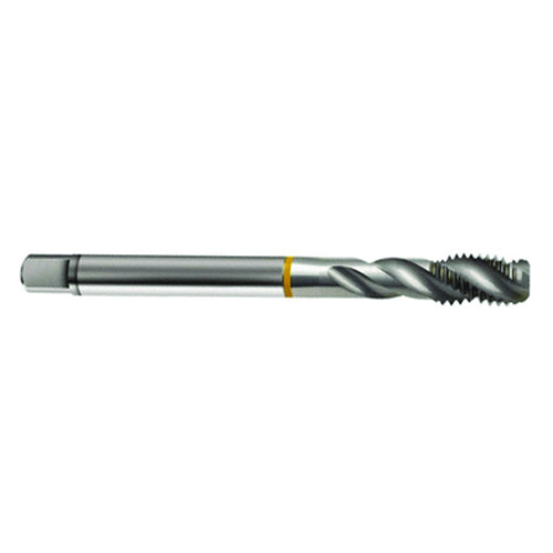 ‎M6 × 1.0 3FL 6H Cobalt Spiral Flute Semi-Bott Ylw Ring Tap-Bright-40 Degree Helix - Benchmark Tooling