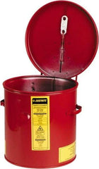 Justrite - 2 Gallon Capacity, 24-Gauge Coated Steel Body, Red Dip Tank - 10 Inch High x 9-3/8 Inch Diameter - Benchmark Tooling