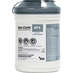 Anit-Bacterial Wipes: Canister, 6.75 x 6″ Sheet, White