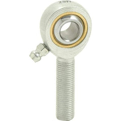 Tritan - 1/2" ID, 3-3/32" Max OD, 6,700 Lb Max Static Cap, Male Spherical Rod End - 1/2-20 RH, 5/8" Shank Diam, 1-1/2" Shank Length, Zinc Plated Carbon Steel with Sintered Oil Impregnated Bronze Raceway - Benchmark Tooling