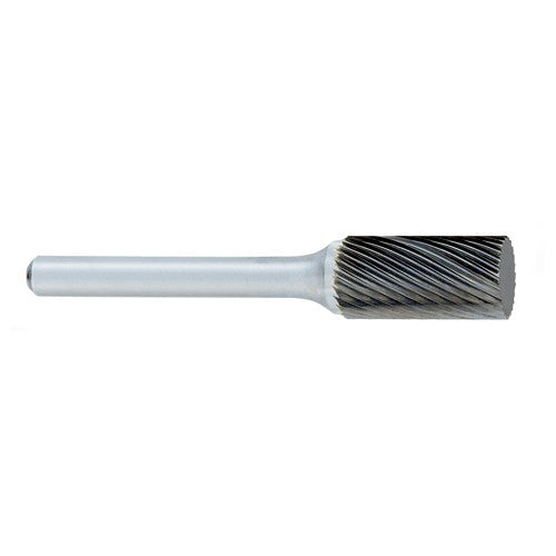 ‎SA-1 -6mm × 16mm LOC × 6mm Shank × 50mm OAL Cylindrical Carbide Medium Right Hand Spiral Burr - Benchmark Tooling