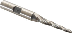 Made in USA - 3° Taper Angle per Side, 1/8" Small End Diam, 1-1/2" LOC, High Speed Steel 3 Flute Tapered Ball End Mill - 3-1/4" OAL, 3/8" Shank Diam - Benchmark Tooling