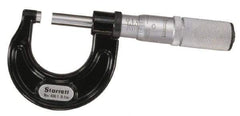 Starrett - 125 to 150mm Range, 0.01mm Graduation, Mechanical Outside Micrometer - Ratchet Stop Thimble, Accurate to 0.004mm - Benchmark Tooling