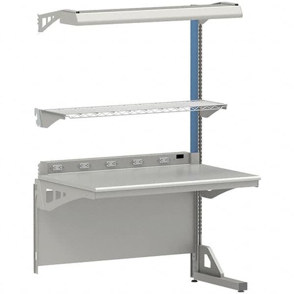 LISTA - 72 Wide x 30" Deep x 84" High, Plastic Laminate Workstation - Fixed Legs, Classic Blue - Benchmark Tooling