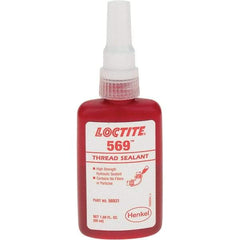 Loctite - 50 mL Bottle, Red Low Strength Threadlocker - Series 569 - Benchmark Tooling