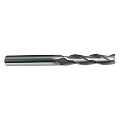 12mm Dia. x 150mm Overall Length 3-Flute Square End Solid Carbide SE End Mill-Round Shank-Center Cut-Firex - Benchmark Tooling