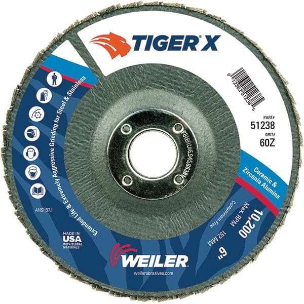 Weiler - Flap Discs Abrasive Type: Coated Flap Disc Type: Type 29 - Benchmark Tooling