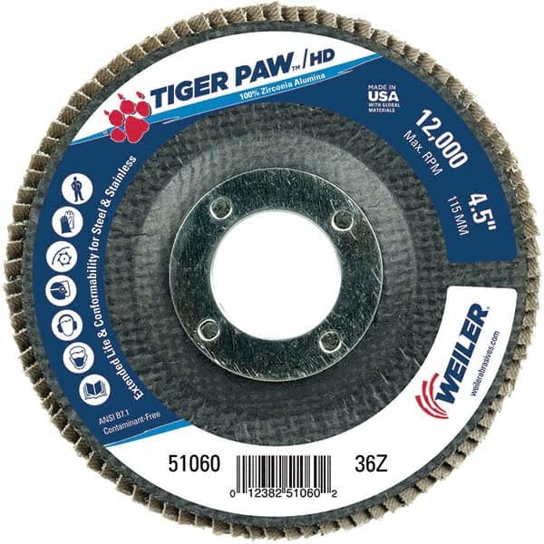 Weiler - Flap Discs Abrasive Type: Coated Flap Disc Type: Type 29 - Benchmark Tooling