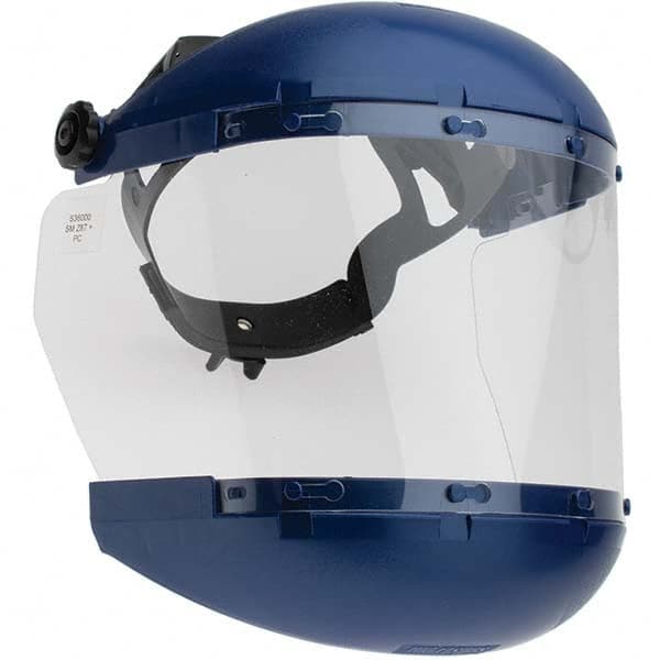 Sellstrom - Nylon Blue Ratchet Adjustment Face Shield with Chin Guard - Benchmark Tooling