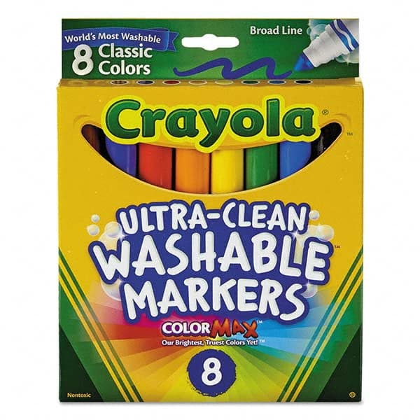 Crayola - Markers & Paintsticks Type: Washable Marker Color: Black; Blue; Brown; Green; Orange; Red; Violet; Yellow - Benchmark Tooling