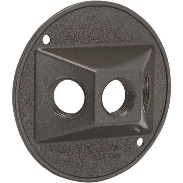 Hubbell-Raco - Weatherproof Box Covers Cover Shape: Round Number of Holes in Outlet: 3 - Benchmark Tooling