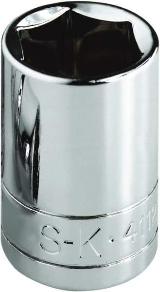 SK - 15/16", 1/2" Drive, Standard Hand Socket - 6 Points, Steel, Chrome Finish - Benchmark Tooling
