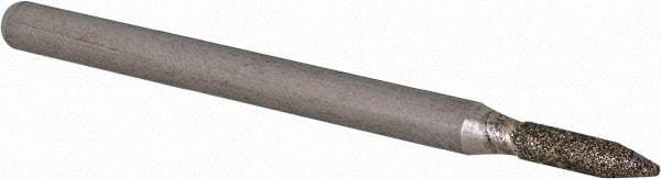 Dremel - 3/32" Head Diam, Sharp Tip Point End, Diamond Mounted Point - Teal - Benchmark Tooling