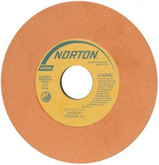 Norton - 6" Diam x 1-1/4" Hole x 1/4" Thick, K Hardness, 220 Grit Surface Grinding Wheel - Aluminum Oxide, Very Fine Grade, 4,140 Max RPM, Vitrified Bond - Benchmark Tooling