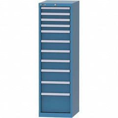 LISTA - 11 Drawer, 45 Compartment Bright Blue Steel Modular Storage Cabinet - Benchmark Tooling