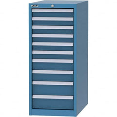 LISTA - 10 Drawer, 45 Compartment Bright Blue Steel Modular Storage Cabinet - Benchmark Tooling