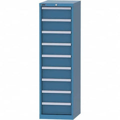 LISTA - 9 Drawer, 45 Compartment Bright Blue Steel Modular Storage Cabinet - Benchmark Tooling