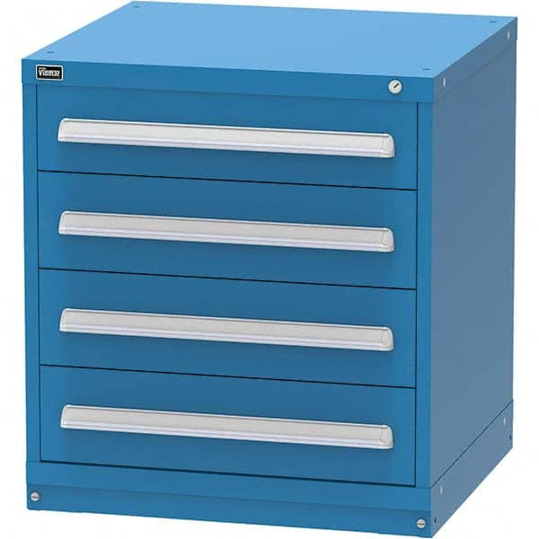 Vidmar - 4 Drawer Bright Blue Steel Modular Storage Cabinet - Benchmark Tooling