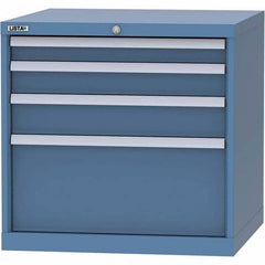 LISTA - 4 Drawer, 45 Compartment Bright Blue Steel Modular Storage Cabinet - Benchmark Tooling
