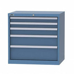 LISTA - 4 Drawer, 124 Compartment Bright Blue Steel Modular Storage Cabinet - Benchmark Tooling