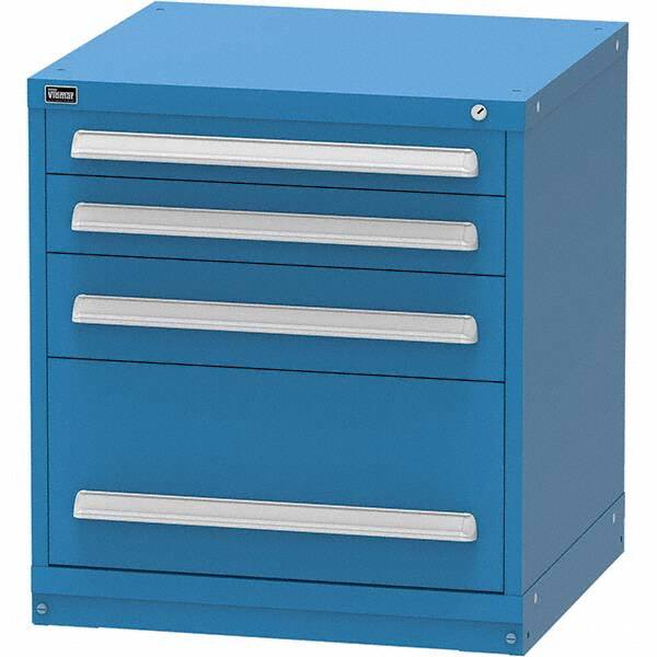 Vidmar - 4 Drawer Bright Blue Steel Modular Storage Cabinet - Benchmark Tooling