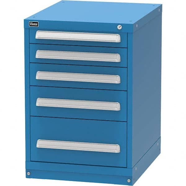 Vidmar - 5 Drawer, 45 Compartment Bright Blue Steel Modular Storage Cabinet - Benchmark Tooling