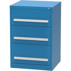 Vidmar - 3 Drawer, 124 Compartment Bright Blue Steel Modular Storage Cabinet - Benchmark Tooling