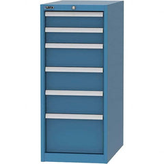 LISTA - 6 Drawer, 45 Compartment Bright Blue Steel Modular Storage Cabinet - Benchmark Tooling
