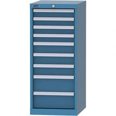 LISTA - 9 Drawer, 216 Compartment Bright Blue Steel Modular Storage Cabinet - Benchmark Tooling