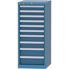 LISTA - 10 Drawer, 216 Compartment Bright Blue Steel Modular Storage Cabinet - Benchmark Tooling