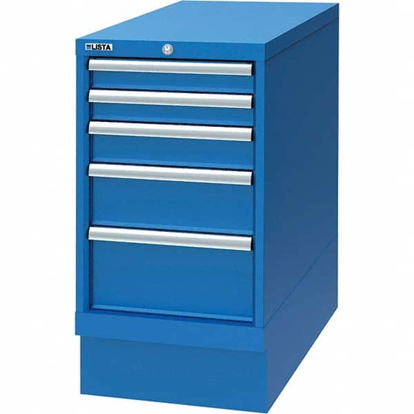 LISTA - 5 Drawer, 24 Compartment Bright Blue Steel Modular Storage Cabinet - Benchmark Tooling
