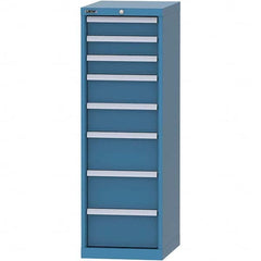 LISTA - 8 Drawer, 216 Compartment Bright Blue Steel Modular Storage Cabinet - Benchmark Tooling