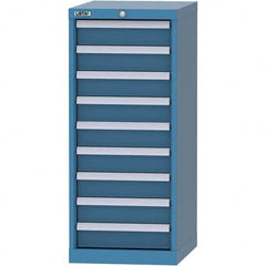 LISTA - 9 Drawer, 216 Compartment Bright Blue Steel Modular Storage Cabinet - Benchmark Tooling