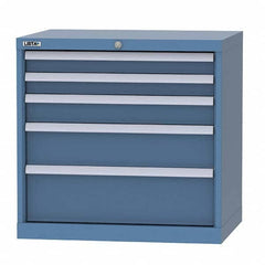 LISTA - 4 Drawer, 124 Compartment Bright Blue Steel Modular Storage Cabinet - Benchmark Tooling