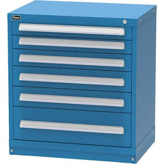 Vidmar - 6 Drawer, 45 Compartment Bright Blue Steel Modular Storage Cabinet - Benchmark Tooling