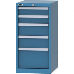 LISTA - 5 Drawer, 216 Compartment Bright Blue Steel Modular Storage Cabinet - Benchmark Tooling