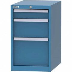 LISTA - 3 Drawer, 45 Compartment Bright Blue Steel Modular Storage Cabinet - Benchmark Tooling