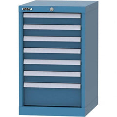 LISTA - 7 Drawer, 216 Compartment Bright Blue Steel Modular Storage Cabinet - Benchmark Tooling