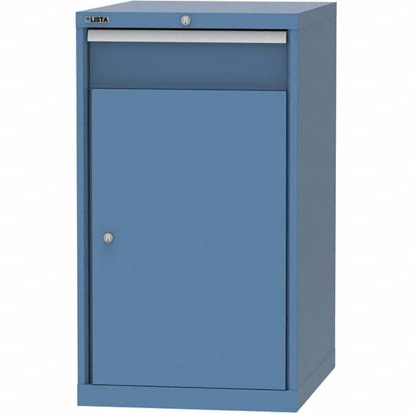 LISTA - 1 Drawer, 99 Compartment Bright Blue Steel Modular Storage Cabinet - Benchmark Tooling