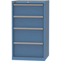 LISTA - 4 Drawer, 84 Compartment Bright Blue Steel Modular Storage Cabinet - Benchmark Tooling