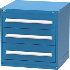 Vidmar - 3 Drawer Bright Blue Steel Modular Storage Cabinet - Benchmark Tooling
